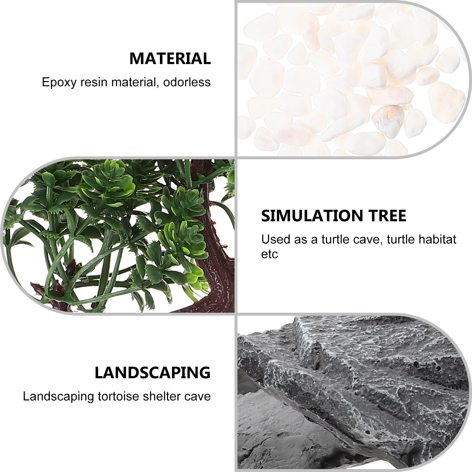 

Reptile Hide Cave Artificial Resin Stone Small Lightweight Safe Reptile Pet Hide Habitat Decoration Simulation Stone Cave