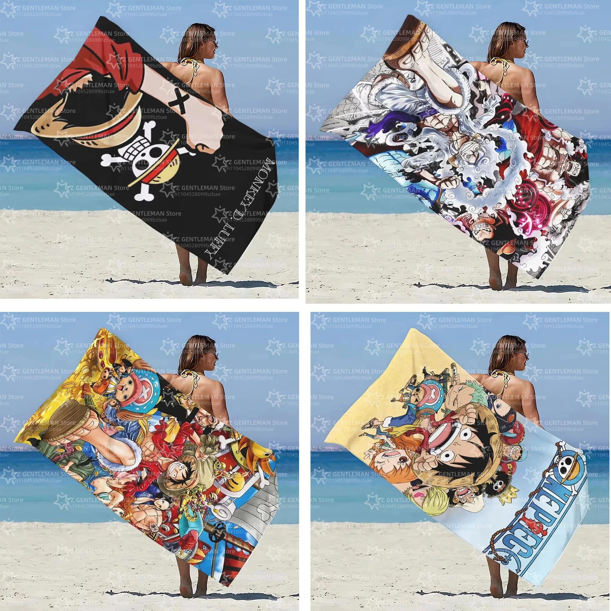 Toalla de baño grande de One Piece Luffy Gear 5 para baño, sauna, cuidado personal, turbante para secar el cabello, accesorios para el baño
