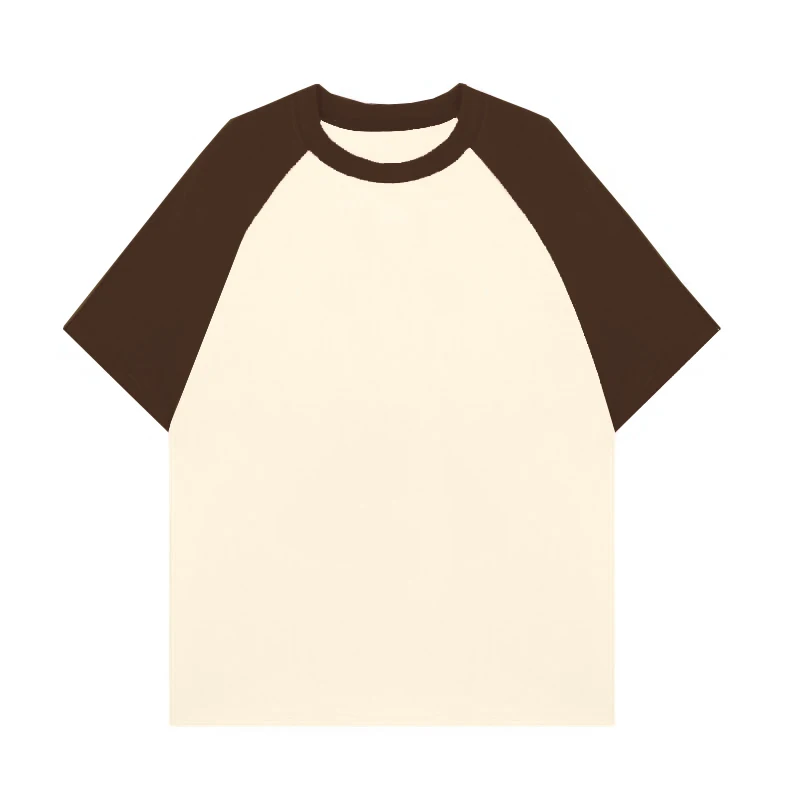 200G Baumwoll-Raglan-Kurzarm-Rundhals-T-Shirt für Damen, Frühjahr/Sommer 2026, locker sitzendes, vielseitiges Freizeit-Oberteil, Color-Block-Tees – Detail 9