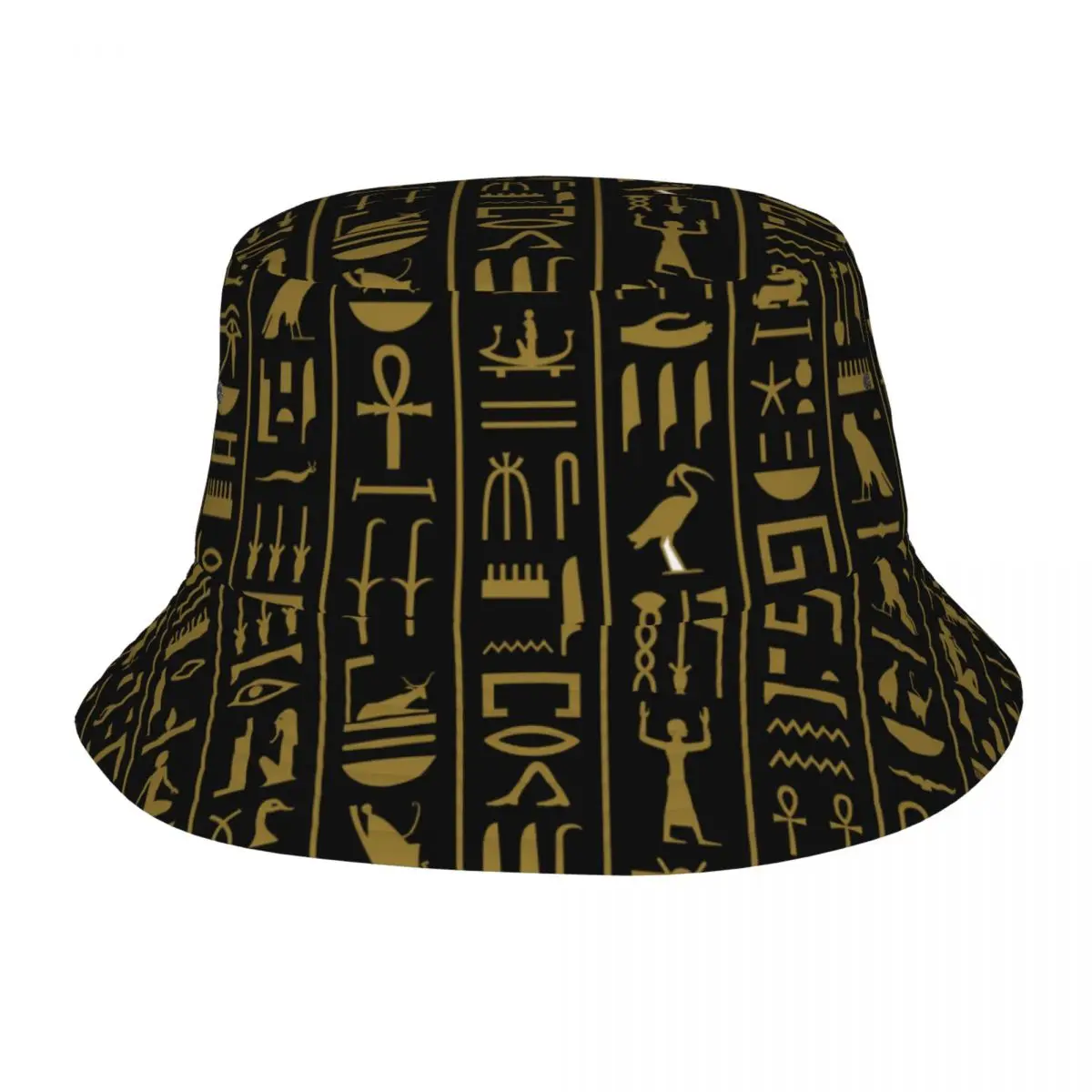 

Ancient Egyptian Hieroglyphs Bucket Hat Bob Fisherman Cap Outdoor Travel Sun Visor Fashion Panama