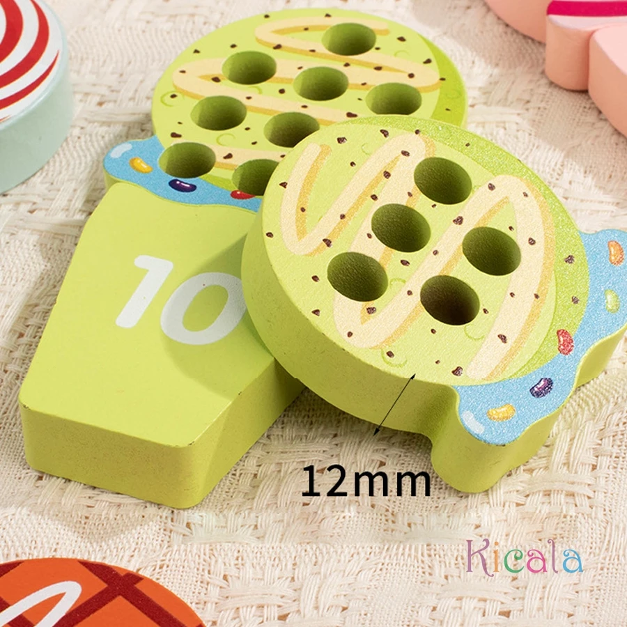 Kid Ice Cream Counting Peg Board Math Toy Montessori Teaching Tool Number Matching Cognition Kindergarten Learn Educatinal Game