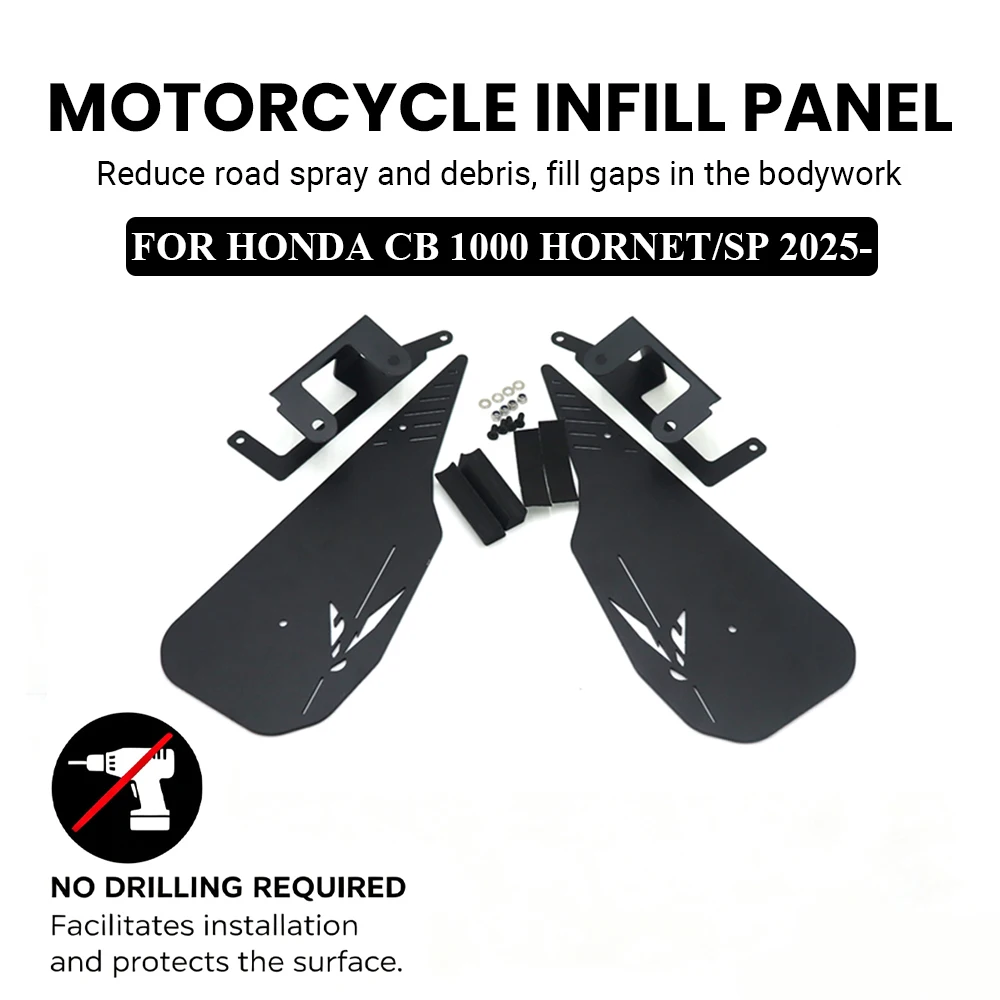 For Honda CB1000 Hornet 2025-2026 Infill Panels, Aluminium Gap Fillers Bodywork Protectors Anti-Spray Water Deflector Matte
