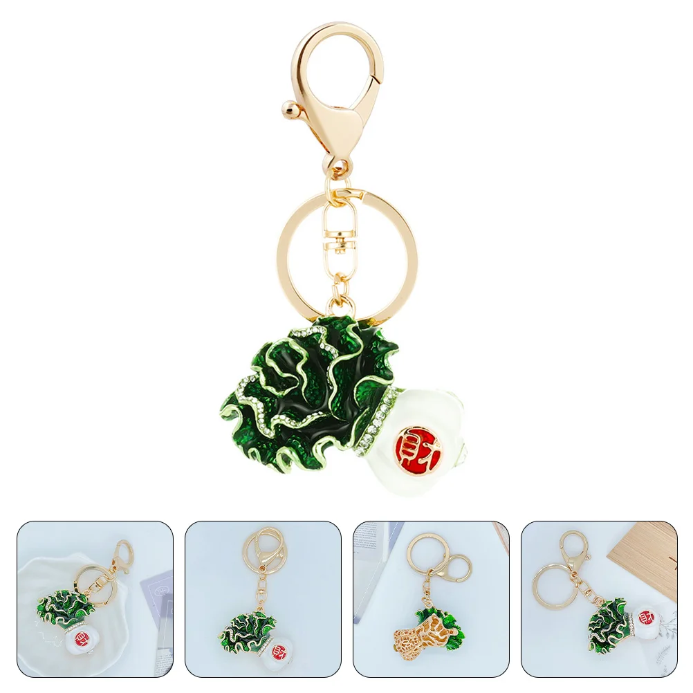 Cabbage Keychain Handbag Hanging Decor Vegetable Ornament Chinese Pendants of The Lid