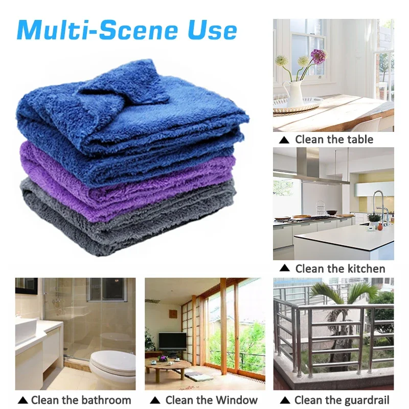 3pcs Car Wash Microfiber Towel Cleaning Drying Car Polishing Cloth Soft Edgeless Car Detailing Waxing Towel 40X40CM 350GSM