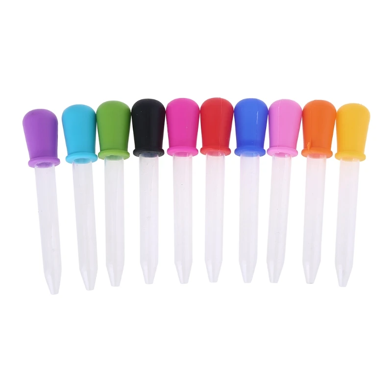 Goteros de silicona y plástico para niños, goteros líquidos para dulces, cocina, 10 unidades