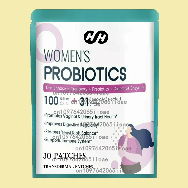 

30 Patches Probiotics for Women & Prebiotics, Transdermal Patches,100 Billion Cfu for Women’S Daily Digestive L & Immune Health