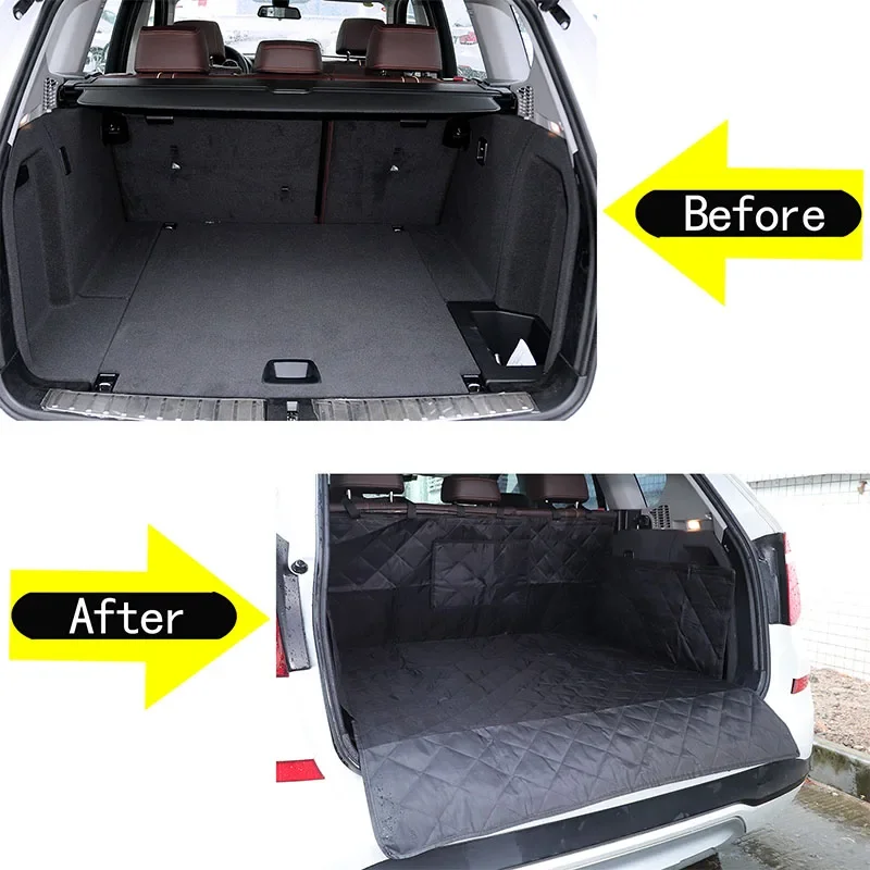 

For BMW X3 F25 2011-2017 Oxford Cloth Black Car Trunk Pet Seat Cover Pet Transport Pad Car Interior Protection Accessories