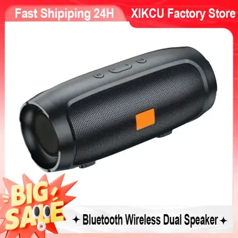 XIKCU Altoparlante portatile doppio Bluetooth Stereo Riproduzione Tfusb esterna Trasmissione vocale Fm Subwoofer portatile 50 Altoparlante wireless