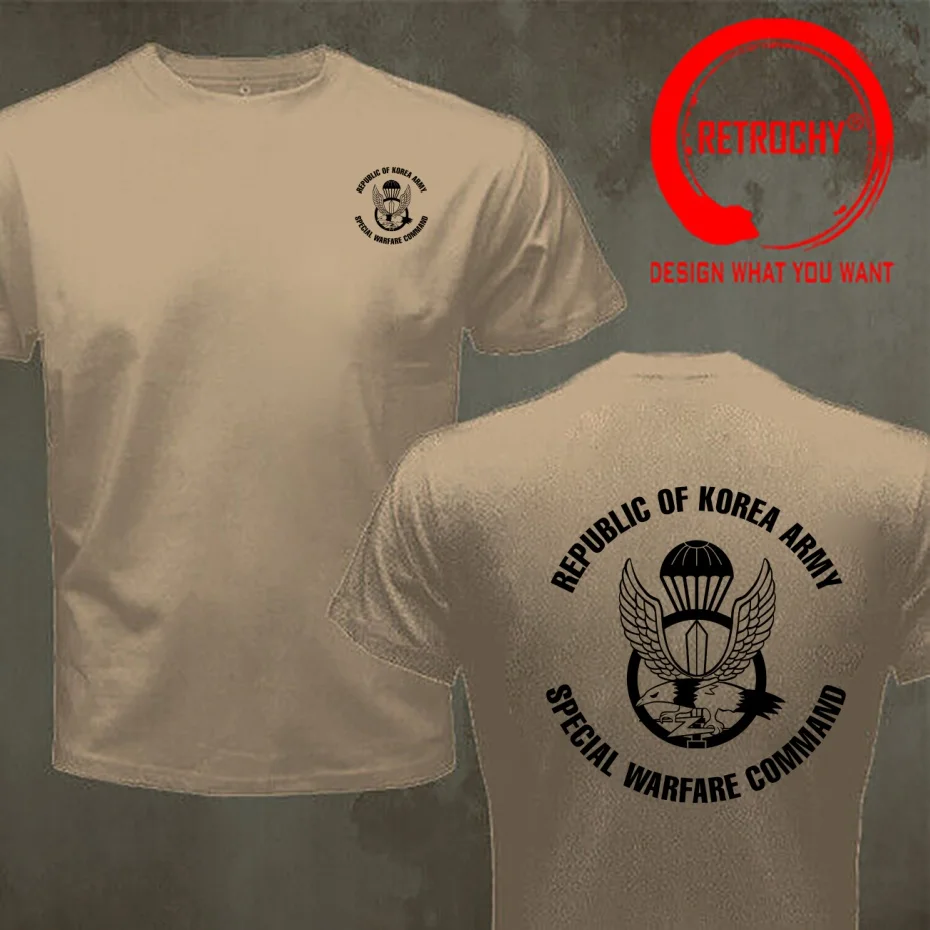 Republic Of Korea Army Special Warfare Command T Shirt Men Fashion Trendy Casual Clothing Stylish Tops Tee Shirt Leisure Tshirt