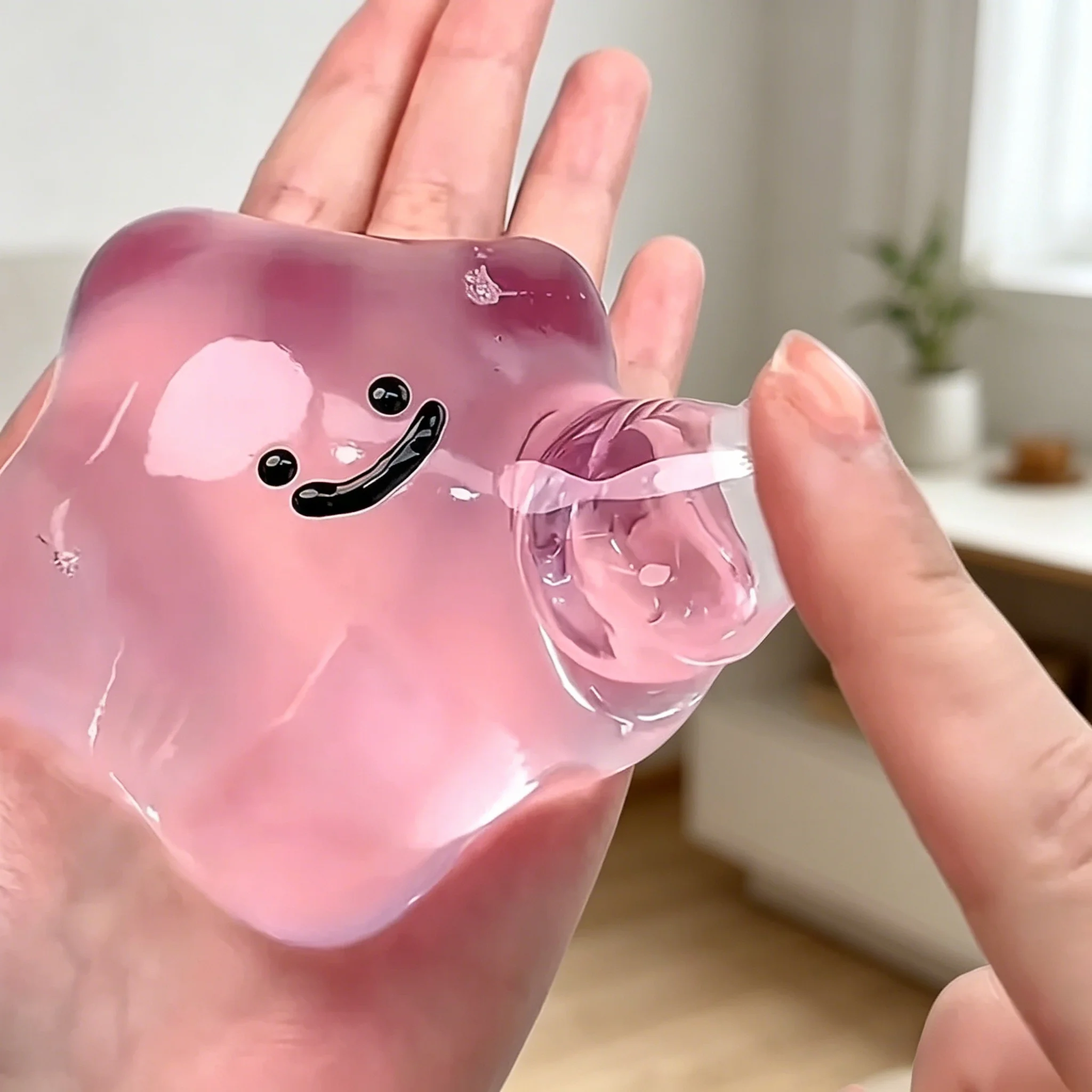 New Sticky Hand Squishy Fidget Toy Ultra Soft TPU Stretchy Plaything with Lovely Cute Face Design Stress Mood Relief Sensory Toy
