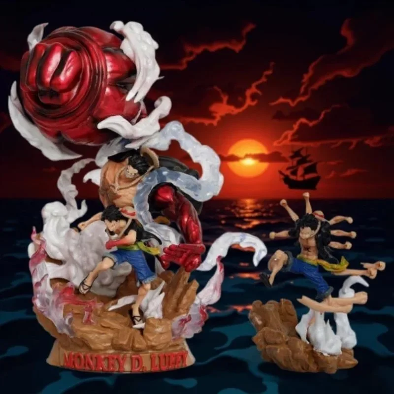 Figura de acción de 20 cm, modelo GK de One Piece, con el personaje Luffy de la tripulación del Sombrero de Paja, en su forma de cuarta marcha, para coleccionar, ideal como regalo.