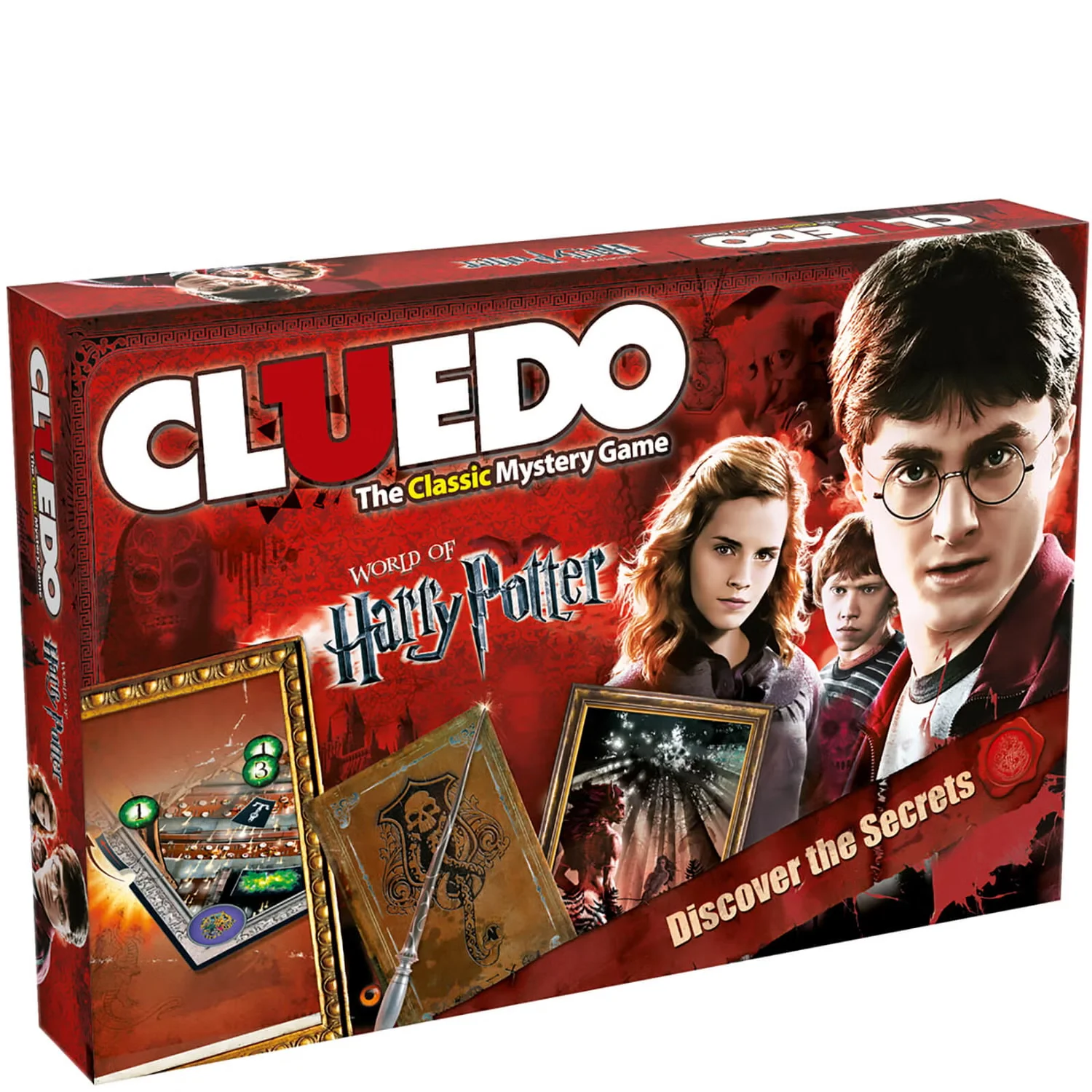Versión conjunta de Cluedo x Harry Potter del juego de mesa de misterio, ideal para reuniones grupales y entretenimiento.