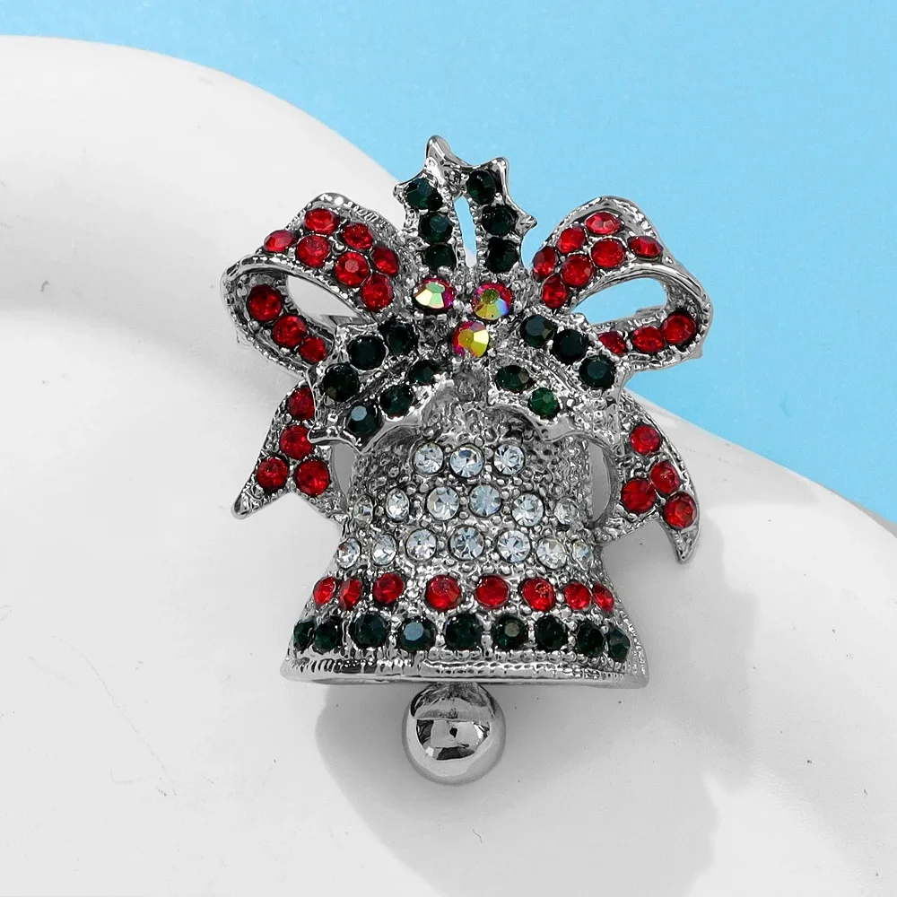 CINDY XIANG rhinestone bird brooch fashion christmas bell pin enamel girl jewelry clearance sale