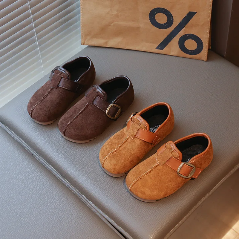 

2025 Autumn New Kids Leather Shoes Retro Versatile Girls Casual Shoe Comfort Anti Slip Child Boken Shoes Zapatos De Mujer