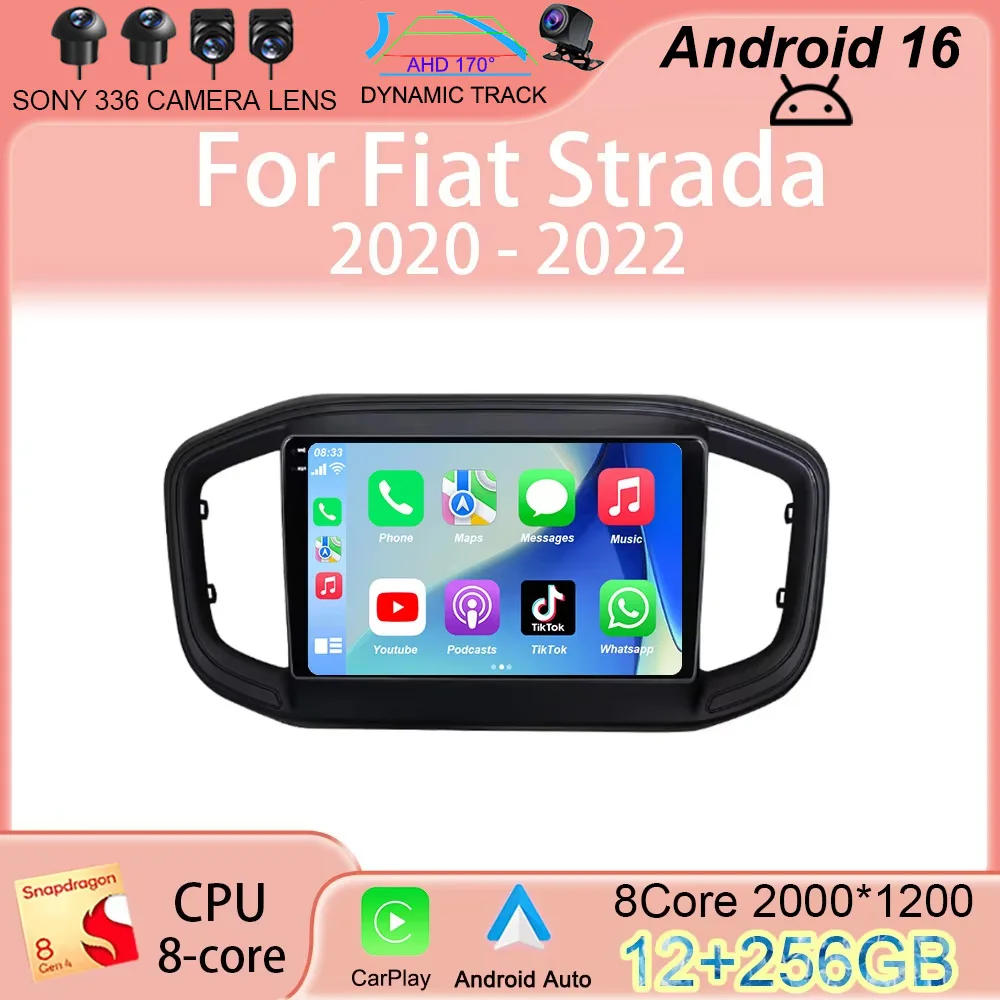 

Автомагнитола Android 16 с CarPlay для Fiat Strada 2020-2022, мультимедийный видеоплеер, GPS-навигация, стереосистема, камера 360°, Wi-Fi