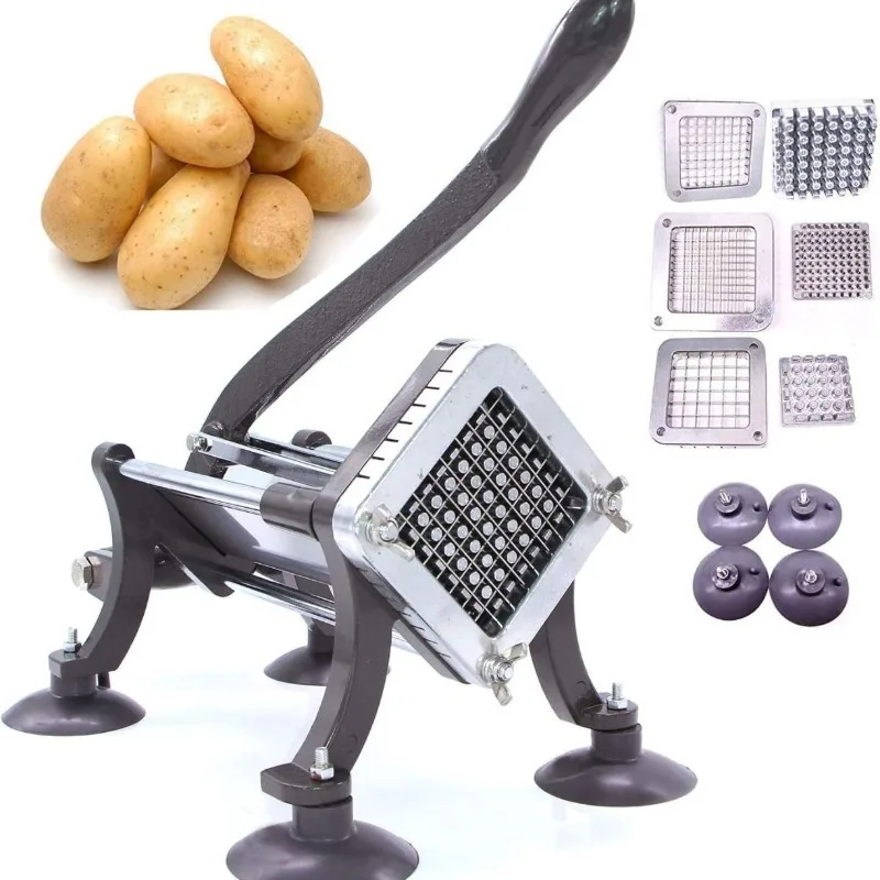 Household Manual French Fry Cutter, Potato Fruit Vegetable Strip Cutting Machine Kitchen Slicing Tool