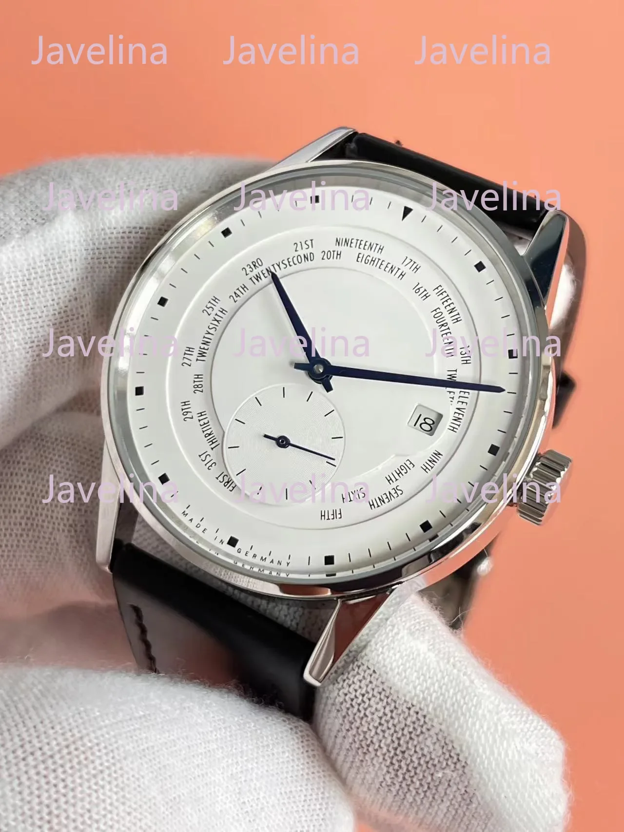 Bauhaus Style Automatic Mechanical Watch: 3D Dial with Calendar, World Time Function, and High - end Sapphire Crystal