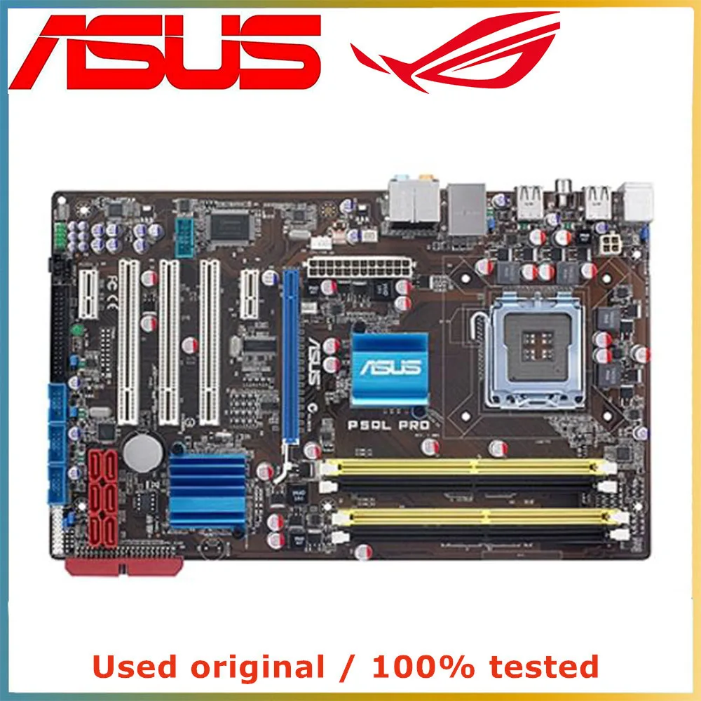 Placa-mãe para Desktop, Intel P43, ASUS P5QL PRO, LGA 775, DDR2, 16G Mainboard, SATA II, PCI-E 2.0, X16