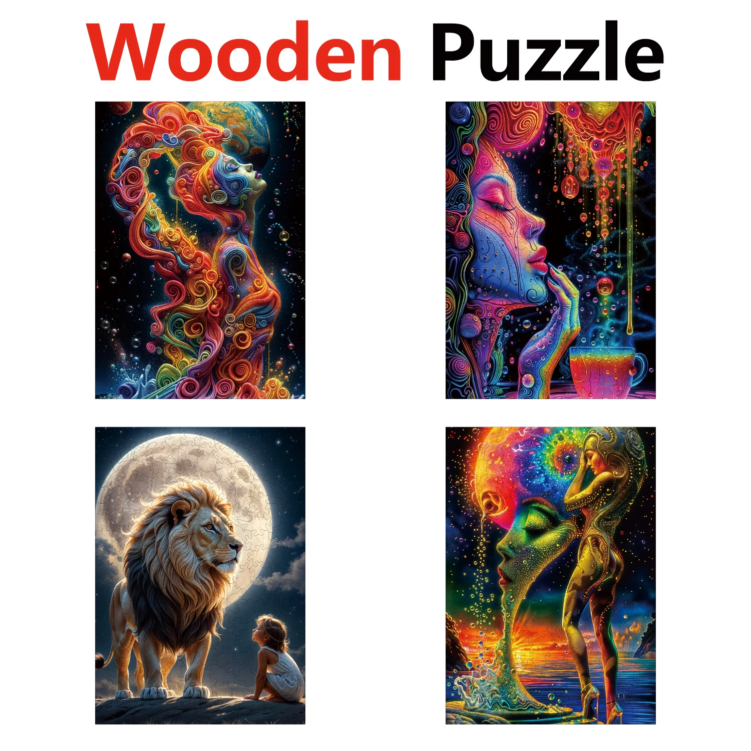 

Artistic Beauty Painting Lion Animal Puzzles High Quality Jigsaw Puzzle Wooden Puzzle Best Christmas Gift