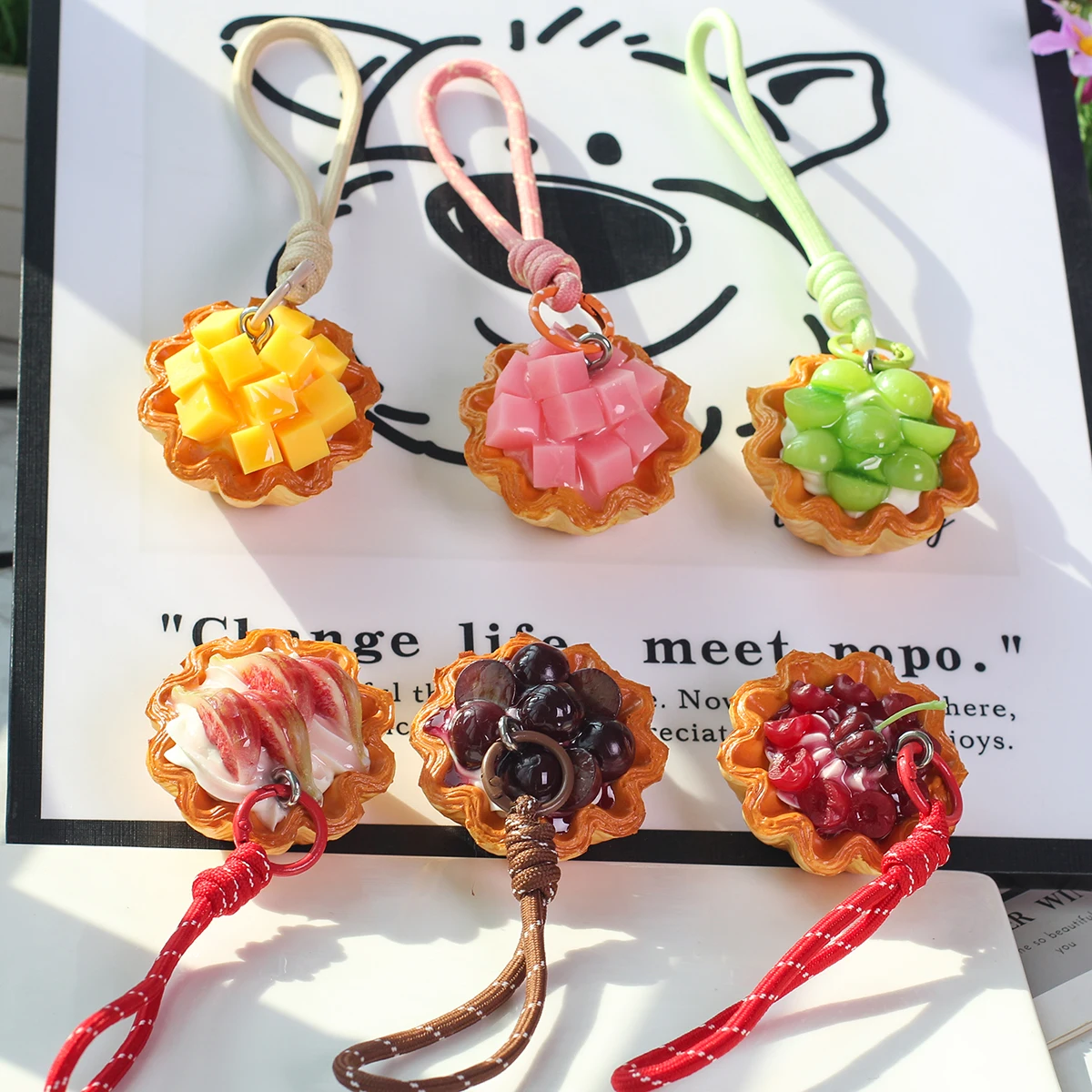 1 Stück künstliche Blumenförmige Eierkuchen-Dekoration Eiscreme-Anhänger Taschenaccessoire Auto-Dekoration Feiertagsgeschenke Partygeschenke