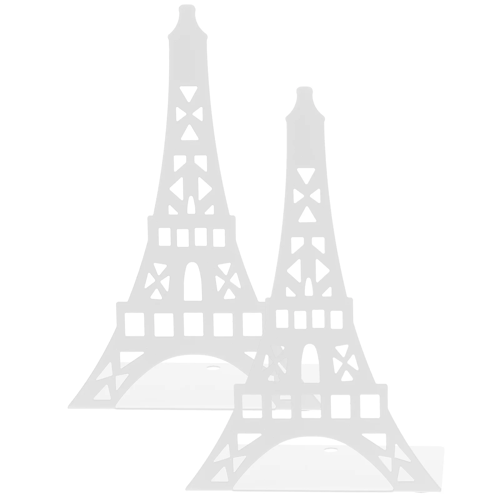 2 Pcs Book Organizer White Bookshelf Metal Ends Reading Stands Bookends Reusable Holders Desktop