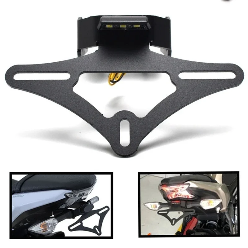 เหมาะสำหรับ Kawasaki Z650 NIIJA650 ปี 17-20, ที่ยึดป้ายทะเบียนแบบพิเศษดัดแปลง, ป้ายทะเบียนแบบหางสั้น