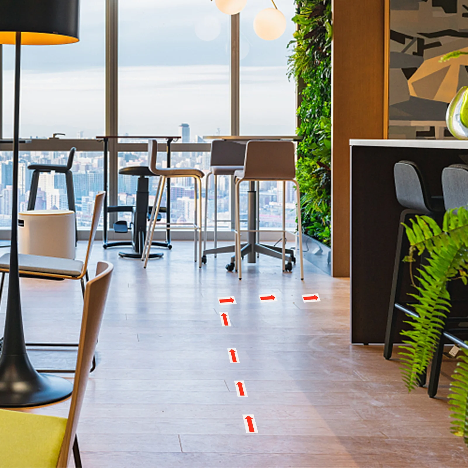 10pcs Direction Arrow Sticker Waterproof Durable For Office Safety Indicating Warning Decal Traffic Sign