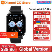 Global Version Xiaomi Redmi Watch 5 Lite 1.96'' AMOLED display 18-Day life Built-in GNSS Bluetooth® calling 5ATM