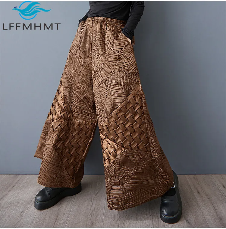 

Модные женские брюки с широкими штанинами, свободного кроя, с высокой талией, прямые, повседневные, с эффектом стройности, шикарные, в стиле хип-хоп