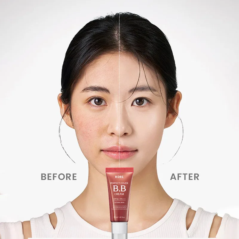 BB crème à couverture parfaite, maquillage de Base de fond de teint pour le visage, crème solaire hydratante Spf42, correcteur naturel intégré à couverture complète