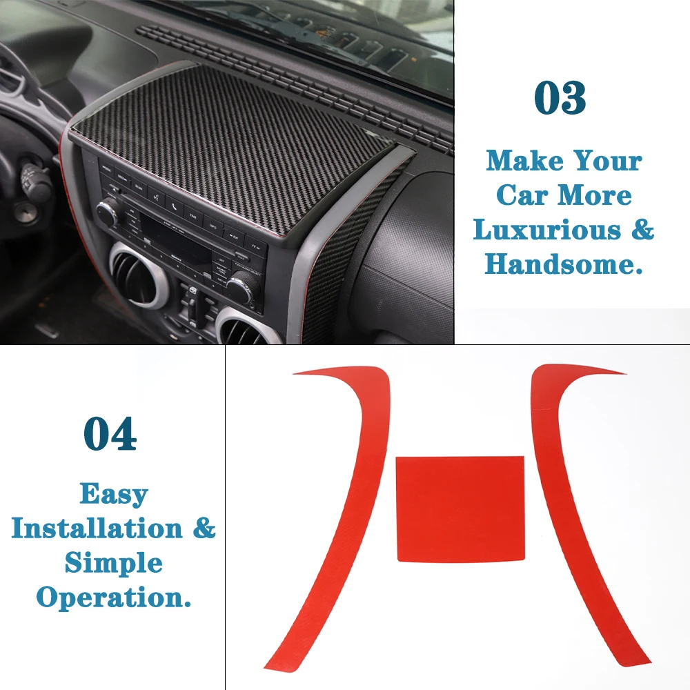 سيارة مركز وحدة التحكم الديكور غطاء الكسوة حامي ل جيب رانجلر JK JKU 2007 2008 2009 2010 2/4-أبواب الداخلية اكسسوارات #4