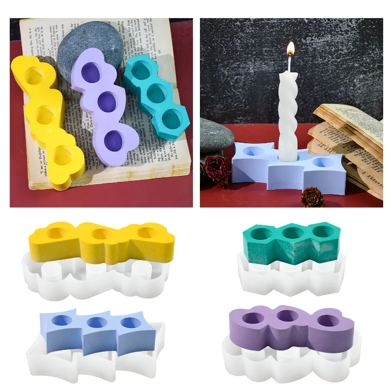 DIY Crystal Dropper Four Different Shapes Candle Holders Aromatherapy Candles Gypsum Epoxy Resin Silicone Mold