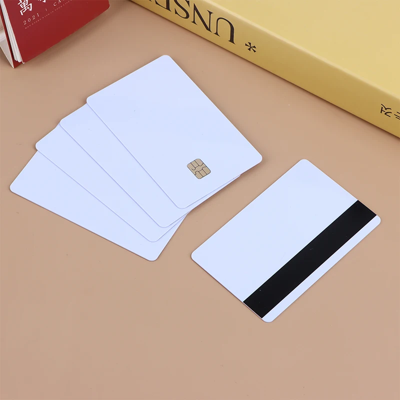 5 Pcs Sle4442 Chip Blank Smart Card with Magnetic Strip Hico 3 track Inkjet PVC Contact Type Composite IC Card