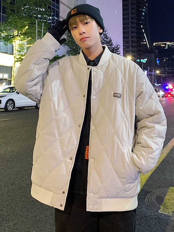 

Мужская зимняя куртка из утолщенного хлопка в американском стиле, свободного кроя, модная, повседневная, с декоративной молнией, для молодежи