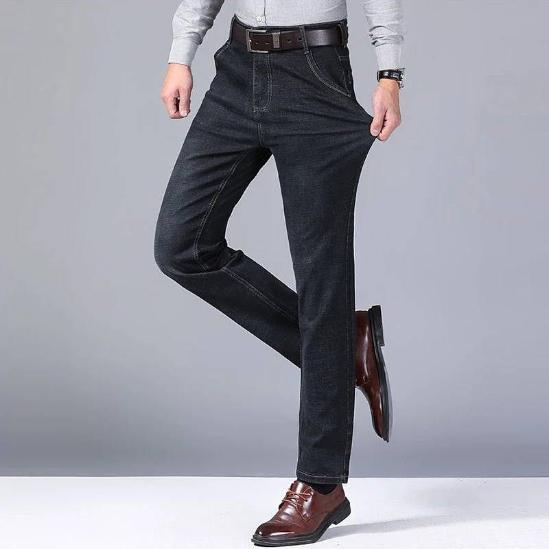 2026 New Men High Quality Slim Fit Jeans Male Fashion Versatile Blue Black Denim Trousers Daily Commute Straight Leg Pants