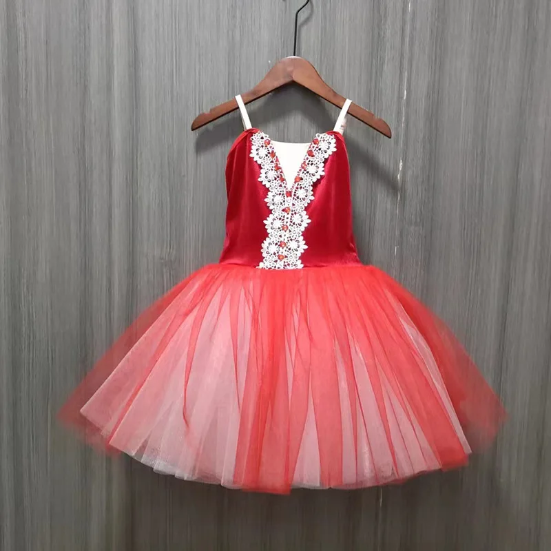 Vestido de tutú de Ballet para niñas y mujeres, faldas de Ballet, disfraces de actuación de baile del lago de los cisnes blancos, vestido de bailarina, Top de terciopelo