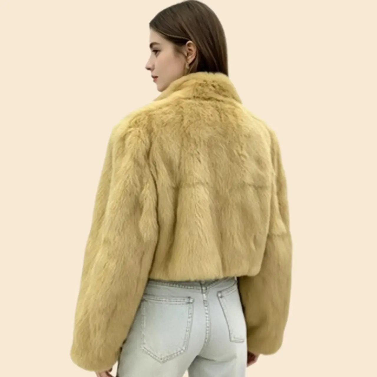 Real Rabbit Fur Coats for Women,Luxury Jackets,Turn-down Collar Overcoat,Female Clothes,New,Autumn and Winter