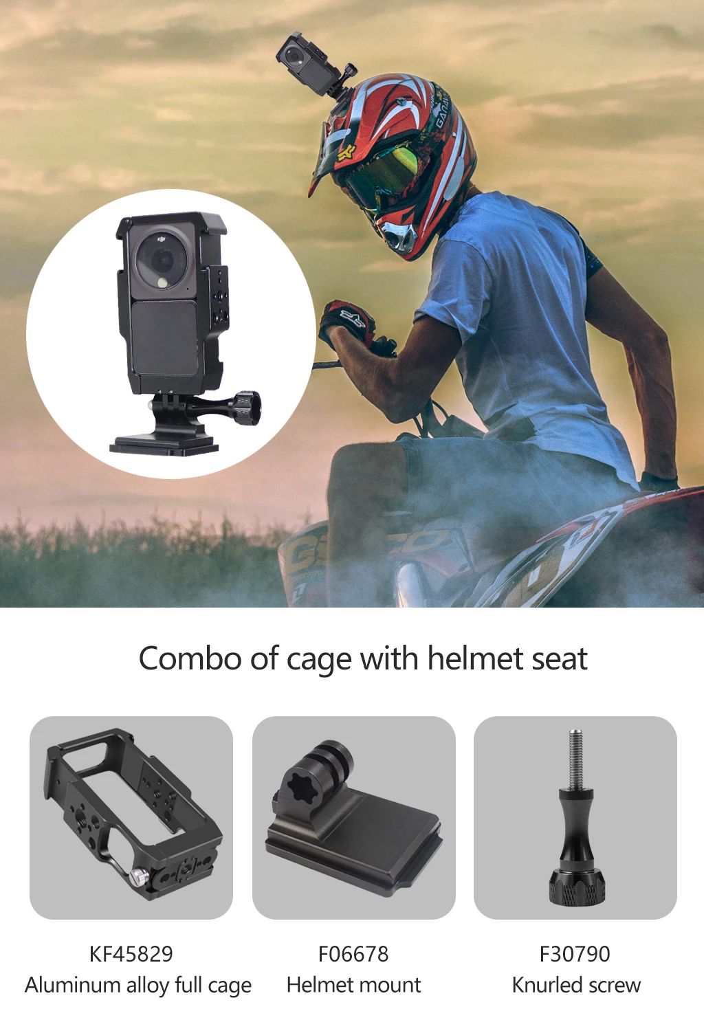 Magnetischer Action-Kamera-Käfig für DJI Action 2 Dual-Screen Vollkäfig mit Cold-Shoe-Halterung, 1/4 3/8 ARRI-Positionierungslöchern und Ladestation – Detail 9