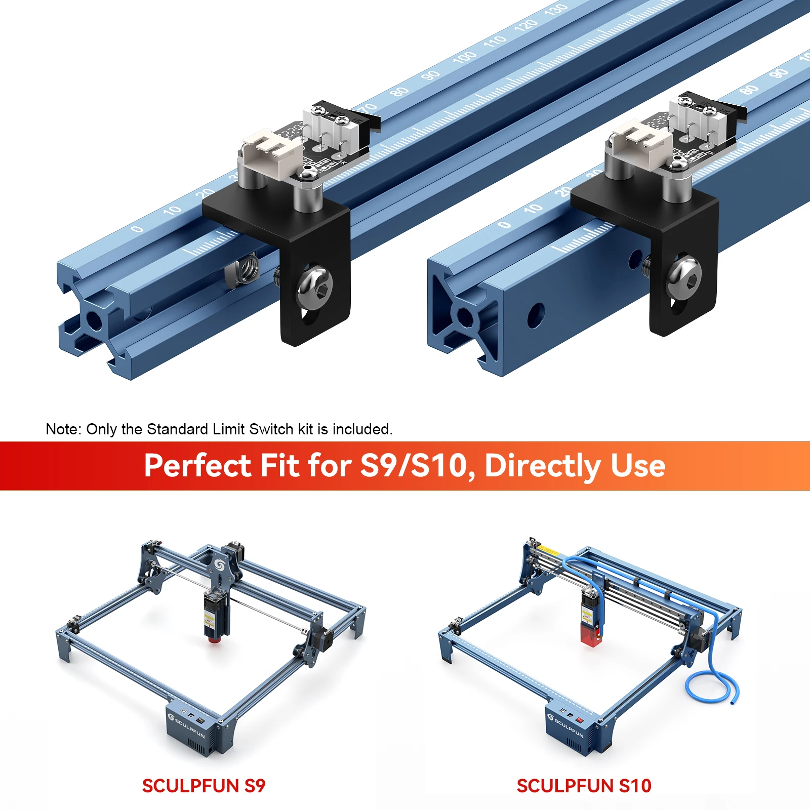 SCULPFUN S9/S10 Standard Limit Switch Open Homing Positioning Function for 45°V-Slot Aluminum Laser Engraver Ugrade Parts