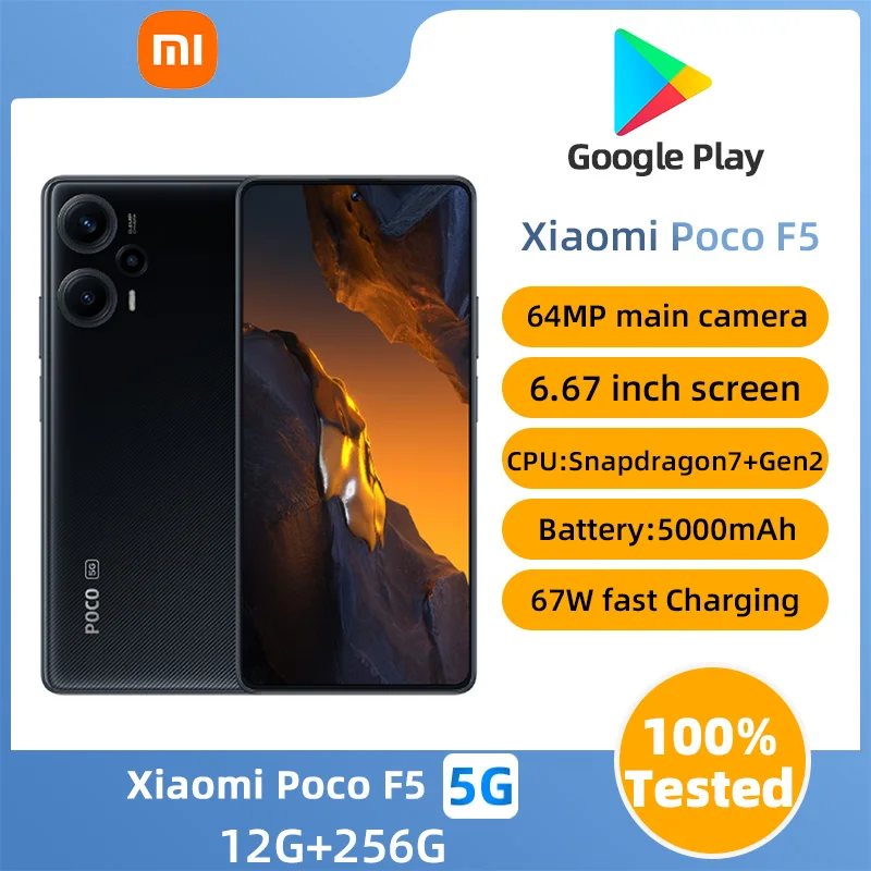 Xiaomi POCO F5  5G SmartPhone Battery capacity 5000mAh 64MP Camera CPU Snapdragon 7+ Gen 2  original used phone