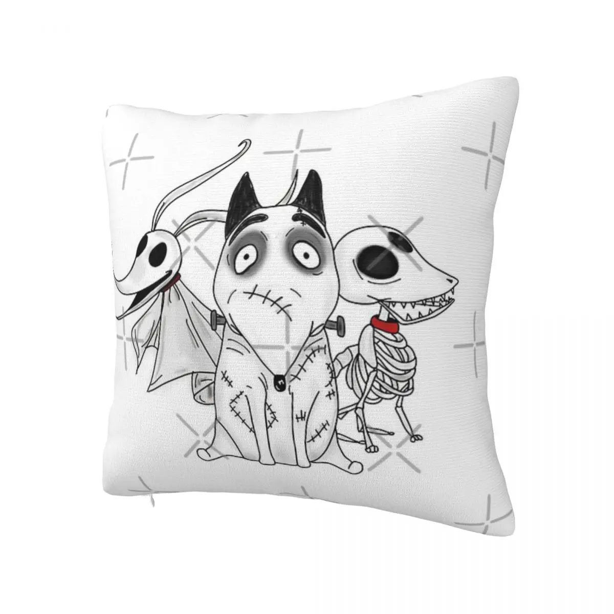 ZERO, SCRAPS And SPARKY Dog Tim Burton Movies Pillow Case Pillow Cover Cushion With Zipper Cushion Cover Pillows Decor Home