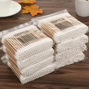 양단 면봉, 아기 면봉, 귀 청소 스틱, 건강한 청소 도구, 500 개, 팩당 100 개, 5 팩