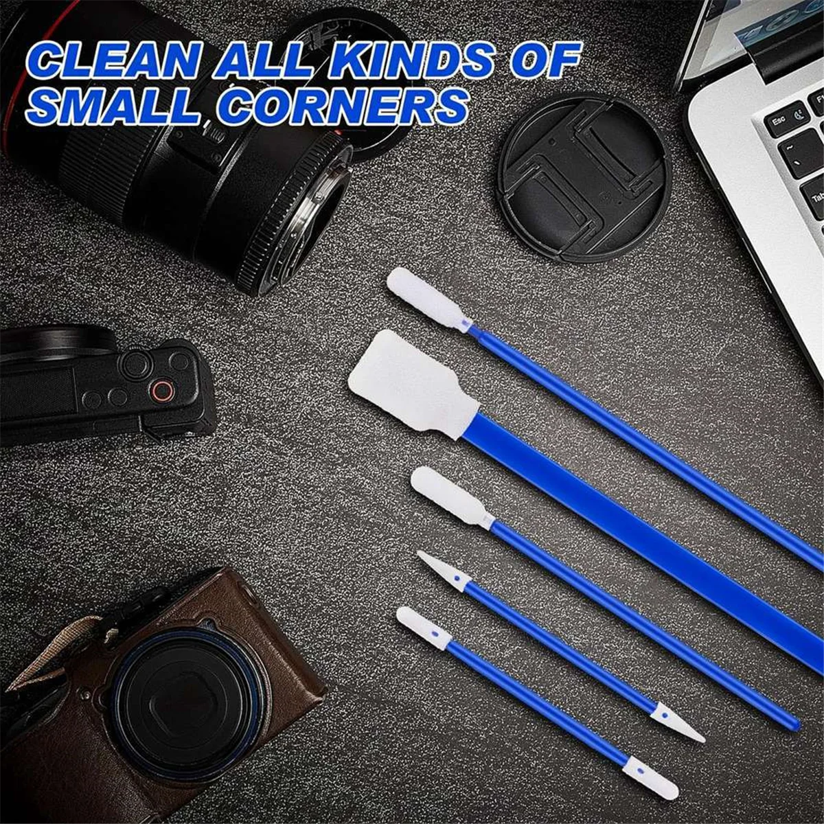 New 500 Pack Foam Tip Cleaning Swab Kit Cleanroom Sponge Stick 5 Types Multi Purpose Foam Swabs Lint Free Foam Tip Swab