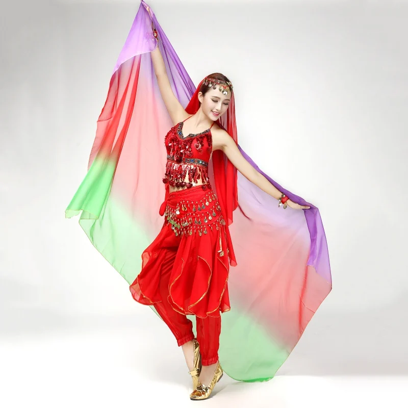 Women\'s Costumes Belly Dancing Costumes Chiffon Yarn Scarf Solid Belly Dance Veils Stage Performance Props