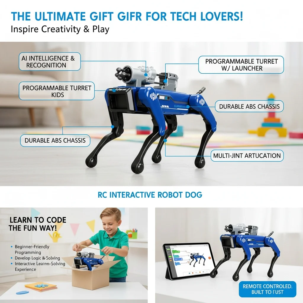 AI Smart Sprachgesteuerter Feuerwehrroboter Hund Fernbedienung Alpha Wasserspritzen Bionic Machine Hund Programmierung Geschenk