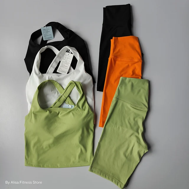 2PCS Zestaw do jogi dla kobiet Zestaw biustonoszy sportowych do ćwiczeń Odzież sportowa Fitness Długi rękaw Crop Top Spodenki sportowe z wysokim stanem