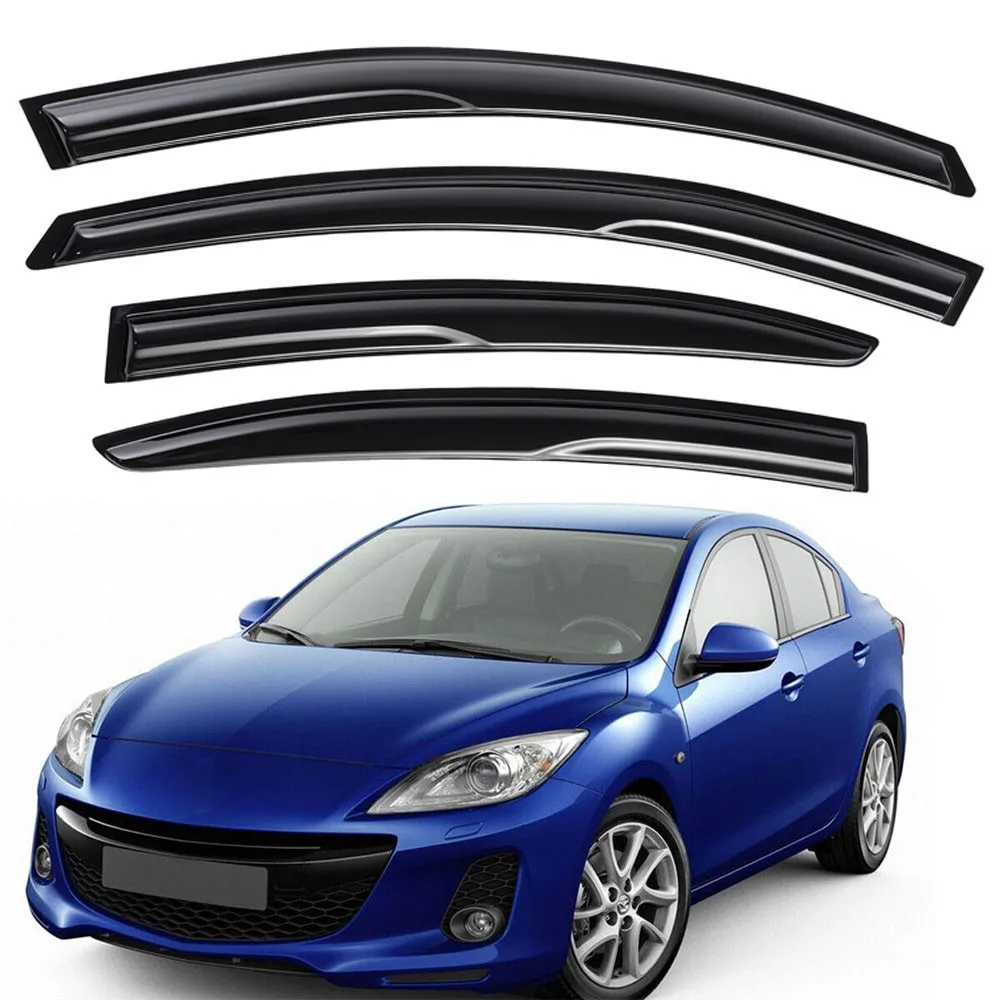 

Для Mazda 3 Седан 2010-2013 гг. – Комплект из 4 дефлекторов окон (ветровиков) для защиты от дождя