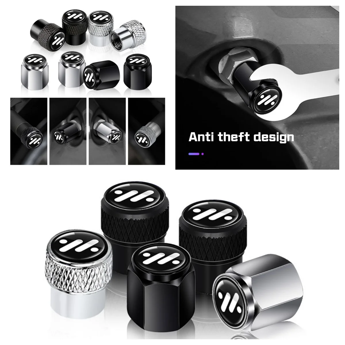 For IM Motors L7 L8 L9 LS6 LS7 4Pcs Metal Tire Valve Stem Caps Dustproof Wheel Air Valve Covers Exterior Car Decor Accessories 6