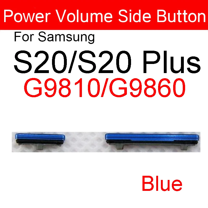 1Set(2pcs) Volume Power On / Off Side Button For Samsung Galaxy S20 G9810 S20 Plus G9860 S20+ Side Key Set Replacement Parts