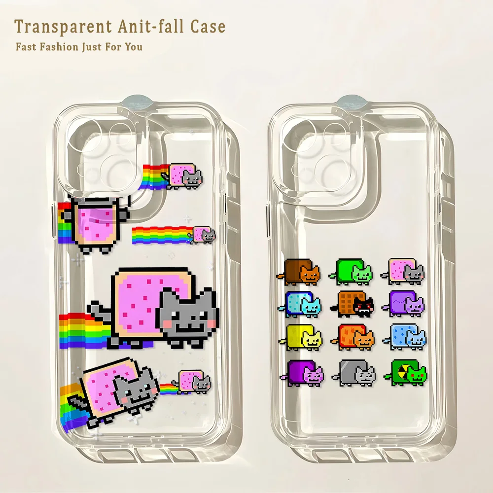 

Cute N-Nyan Cat Hot Phone Case For Samsung S26 S25 S24 S23 S22 S21 S20 FE Note20 Plus Ultra Lite Edge 5G Clear Soft TPU Cover
